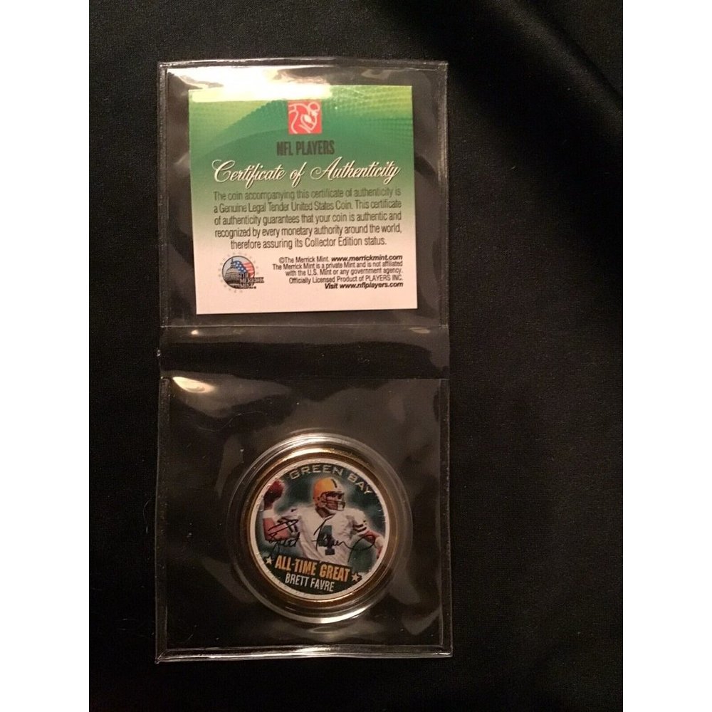 Brett Favre Merrick Mint set of 2 coins. In packages with certificates.